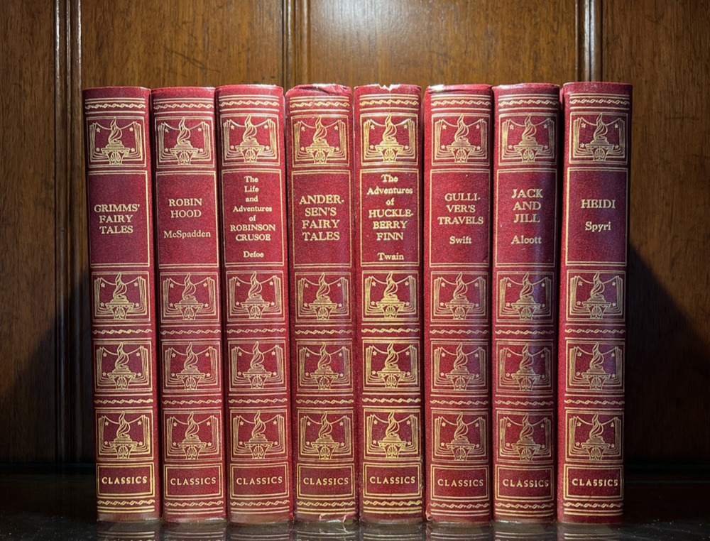 Vintage Lot 8 Illustrated Junior Young America Classics Hardcover '46 Shelf Set